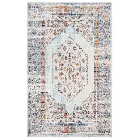Safavieh 5 x 8 in. Crystal Contemporary Power Loomed Rectangle Rug Blue & Ivory CRS526M-5